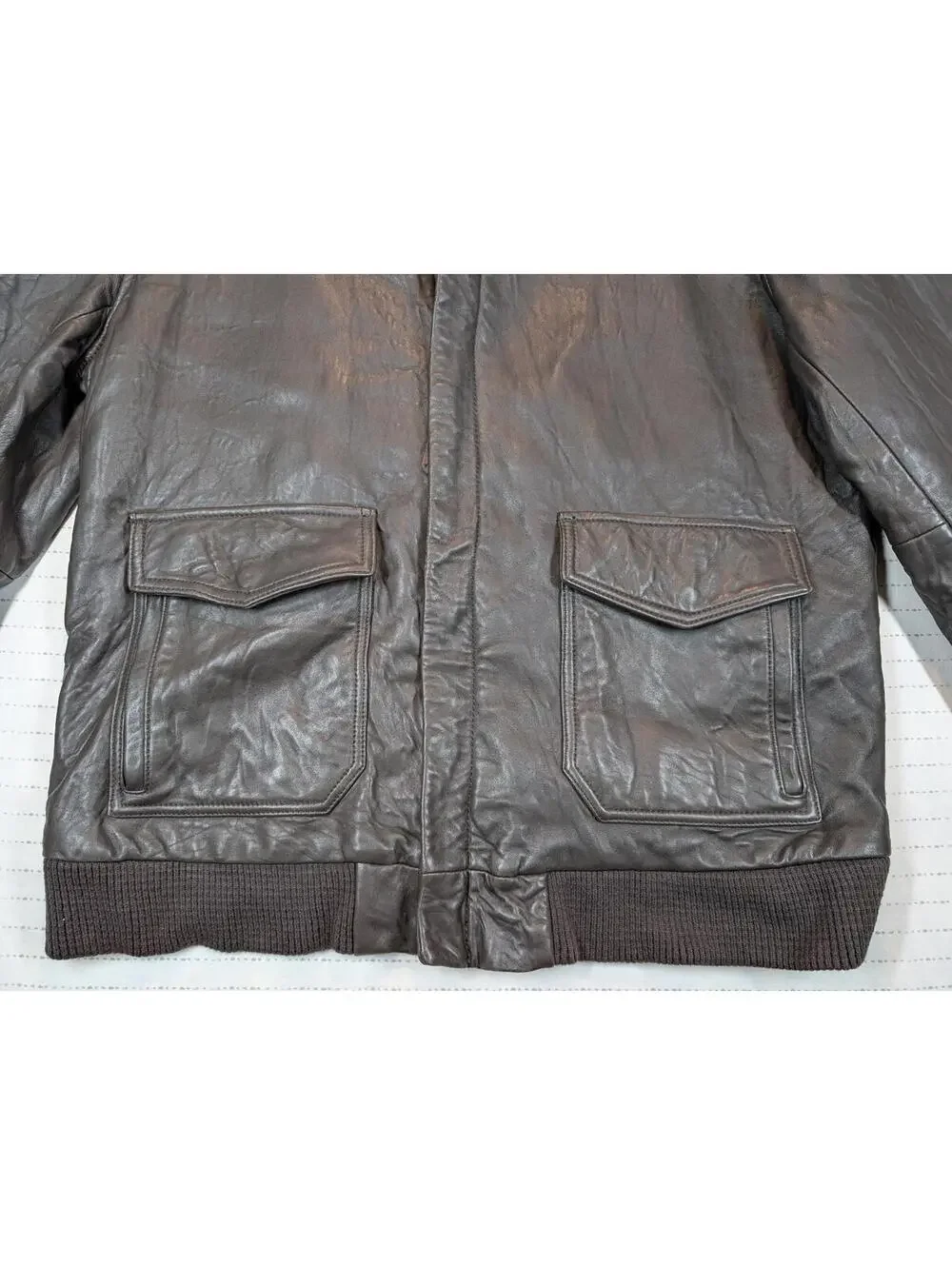 True Religion TR-80 So Cal Leather Bomber Sherpa Collar Jacket Mens XXXL Patches